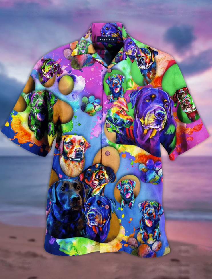 Colorful Rottweiler Hawaiian Shirt