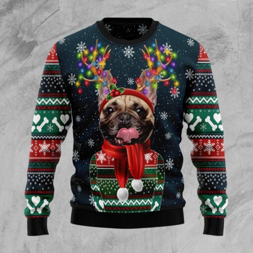 Cool French Bulldog Ugly Christmas Sweater 