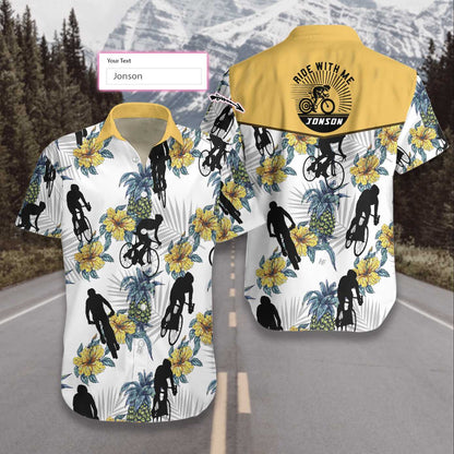 Cycling Ride With Me Custom Hawaiian Shirt