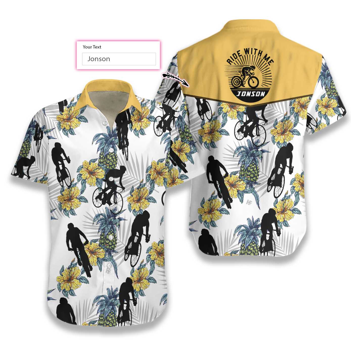Cycling Ride With Me Custom Hawaiian Shirt
