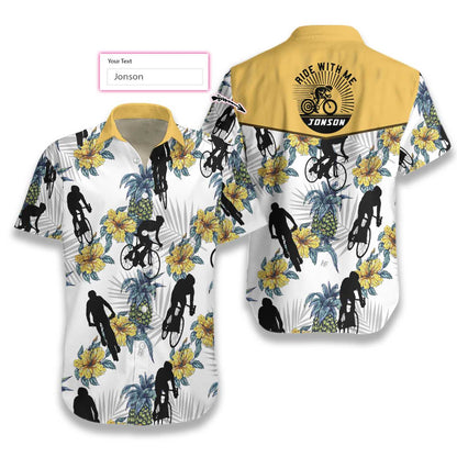Cycling Ride With Me Custom Hawaiian Shirt
