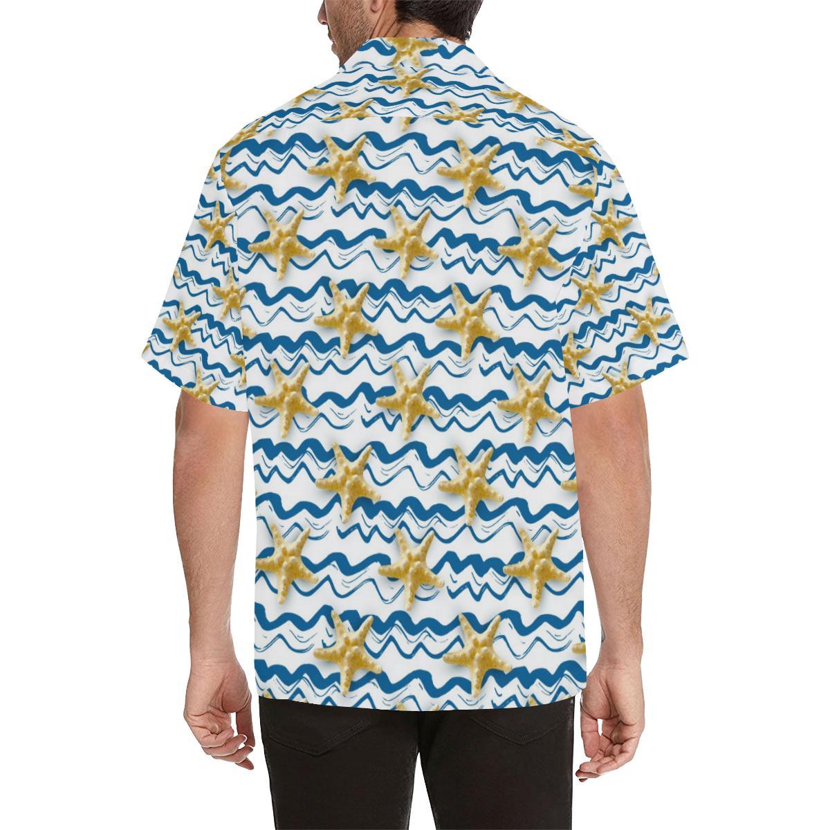 Starfish Pattern Mens All Over Print Hawaiian Shirt