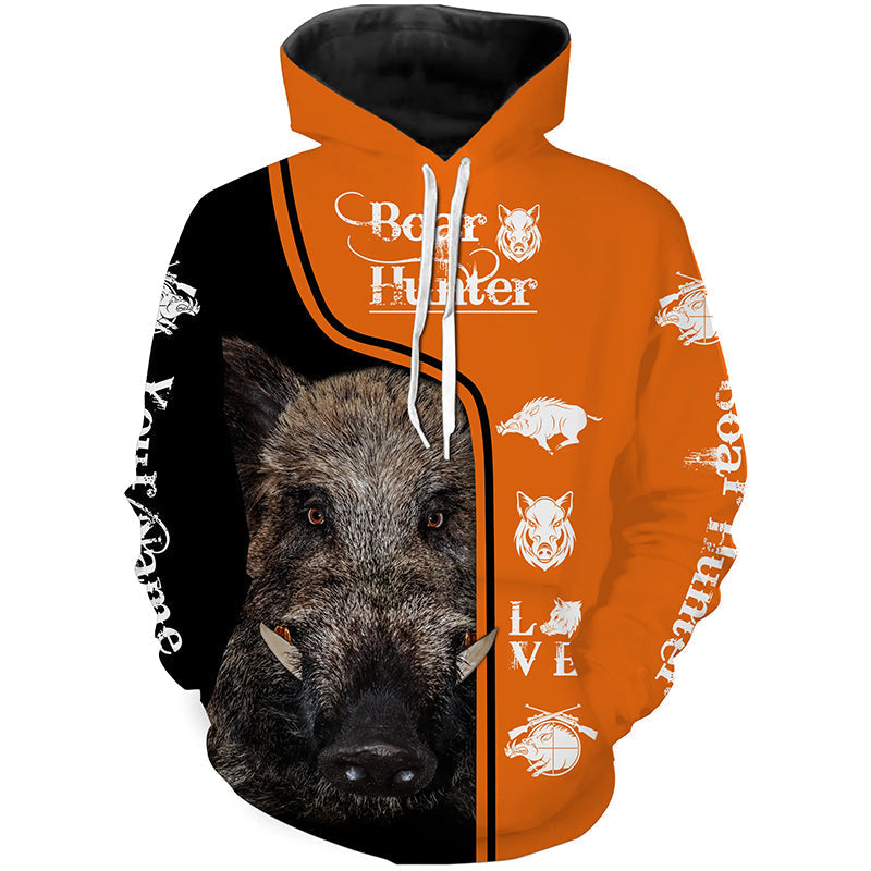 Wild Boar hunting Custom Name 3D All over print shirts - personalized hunting gift - TTV83 Hoodie