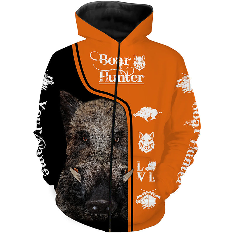 Wild Boar hunting Custom Name 3D All over print shirts - personalized hunting gift - TTV83 Zip up hoodie