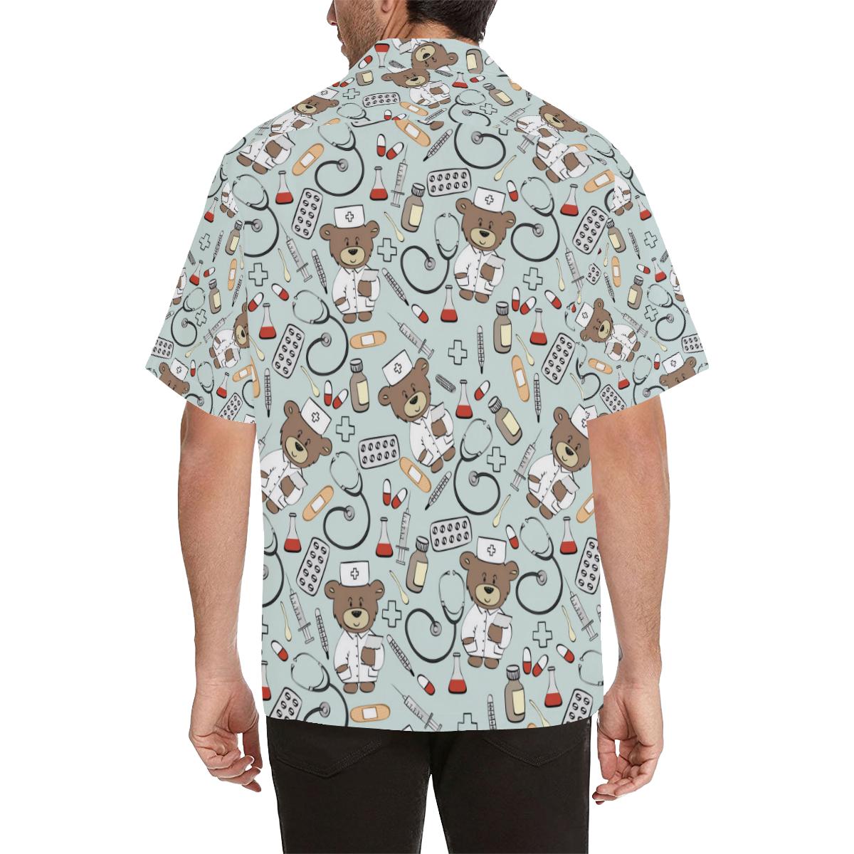 Nurse Bear Pattern Print Design A Hawaiian Shirt