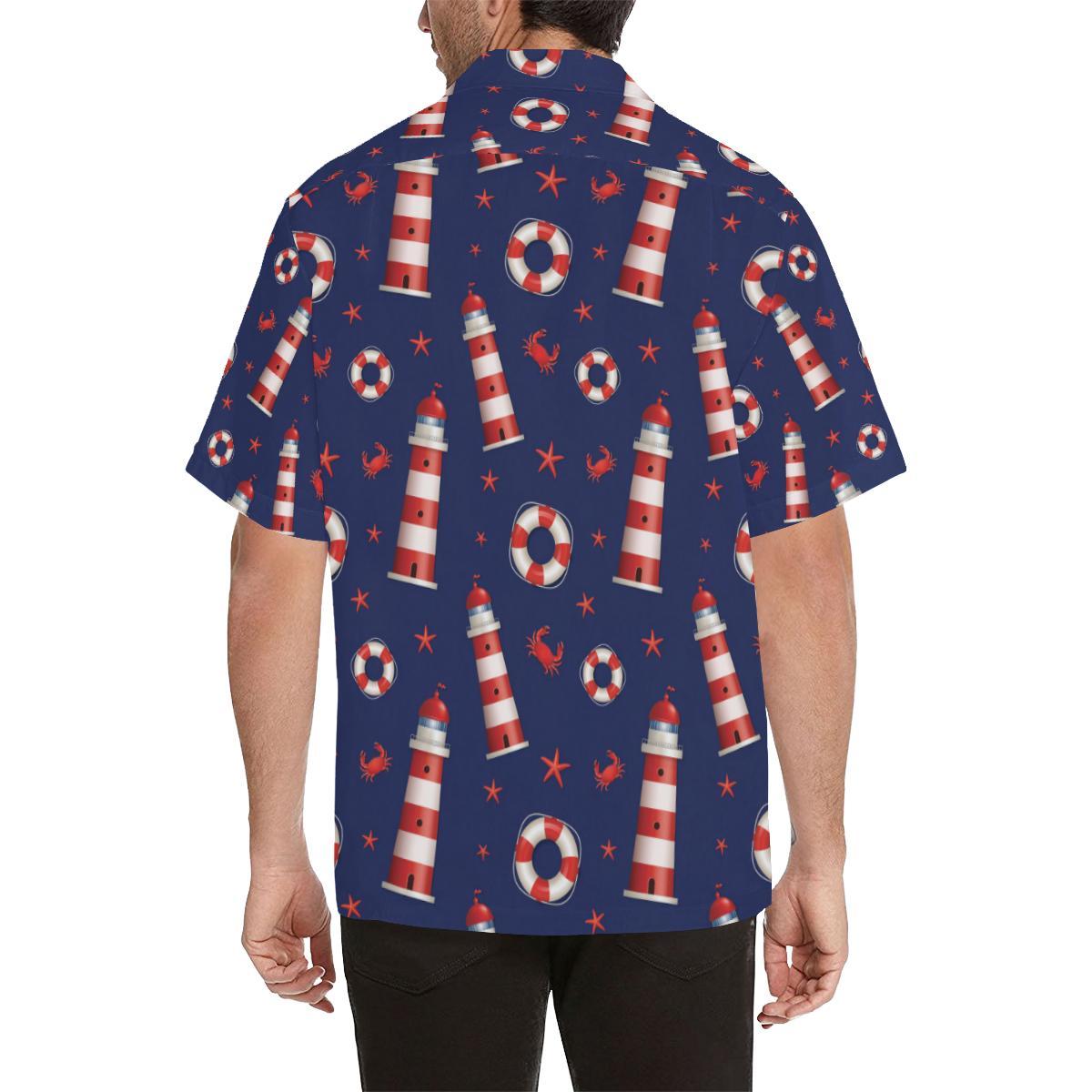 Nautical Pattern Print Design A Hawaiian Shirt