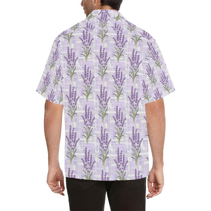 Lavender Pattern Theme Mens All Over Print Hawaiian Shirt