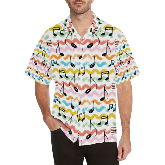 Music Notes Pattern Print Design 01 Mens All Over Hawaiian Shirt