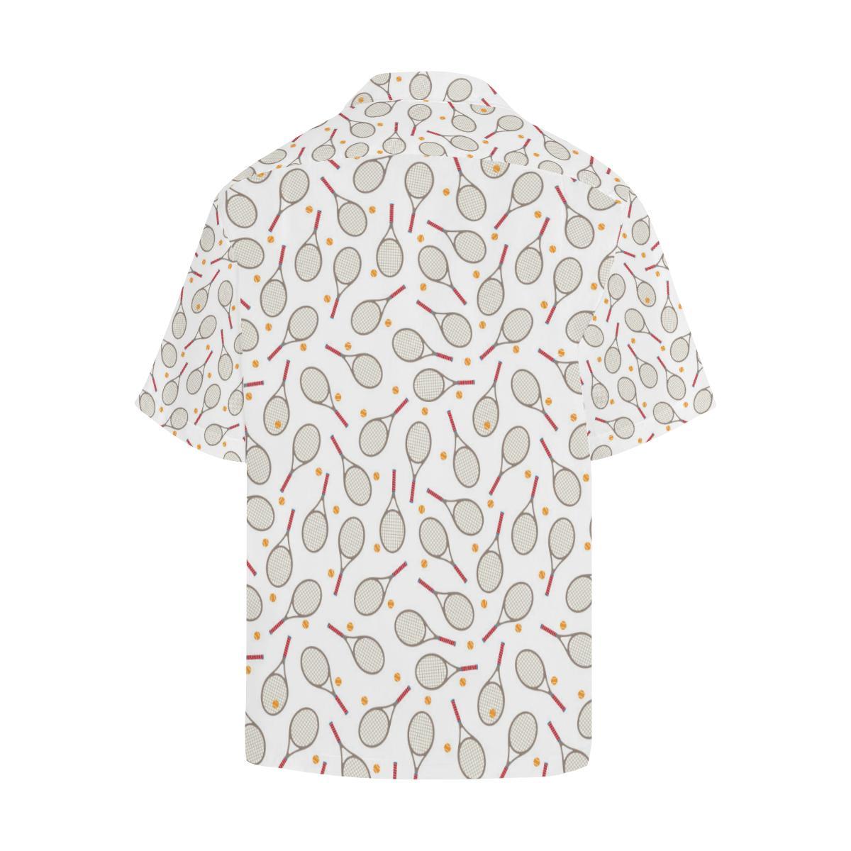 Tennis Pattern Print Design 04 Mens All Over Hawaiian Shirt