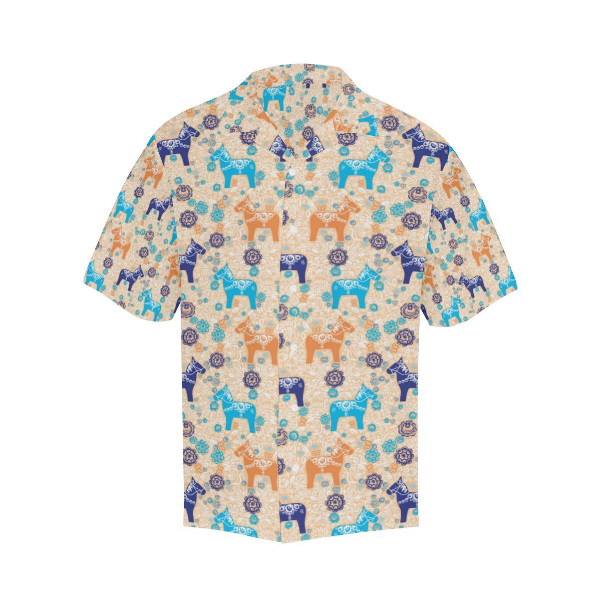 Cute Horse Pattern Mens All Over Print Hawaiian Shirt