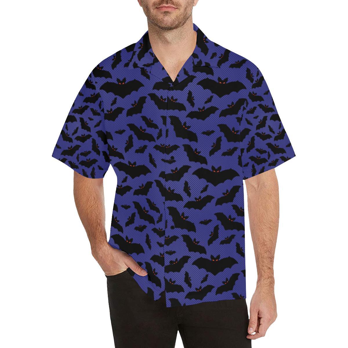 Bat Halloween Pattern Print Design Hawaiian Shirt