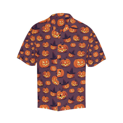 Halloween Pumpkin Pattern Print Design Hawaiian Shirt