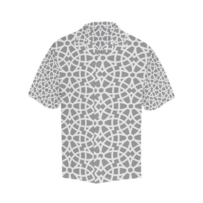Arabic Gray Pattern Mens All Over Print Hawaiian Shirt