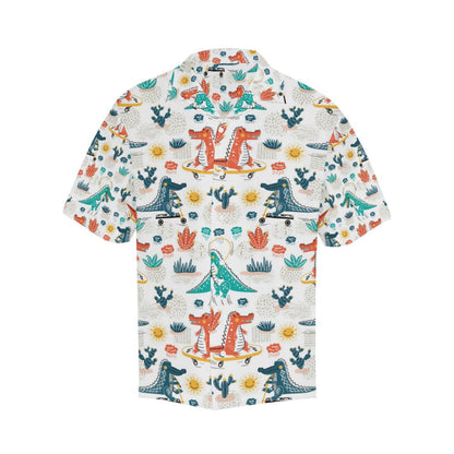 Cute Crocodile Pattern Mens All Over Print Hawaiian Shirt