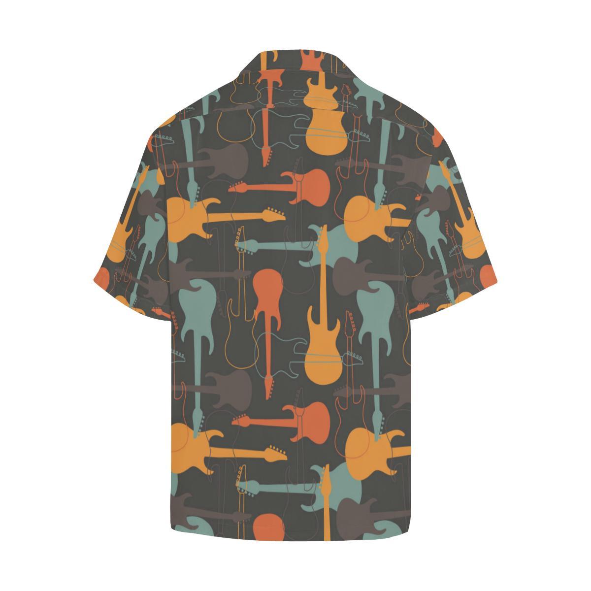 Electric Guitars Pattern Mens All Over Print Hawaiian Shirt