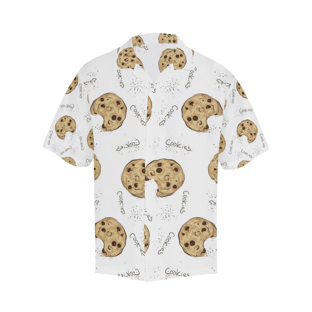 Sketch Style Cookie Pattern Mens All Over Print Hawaiian Shirt