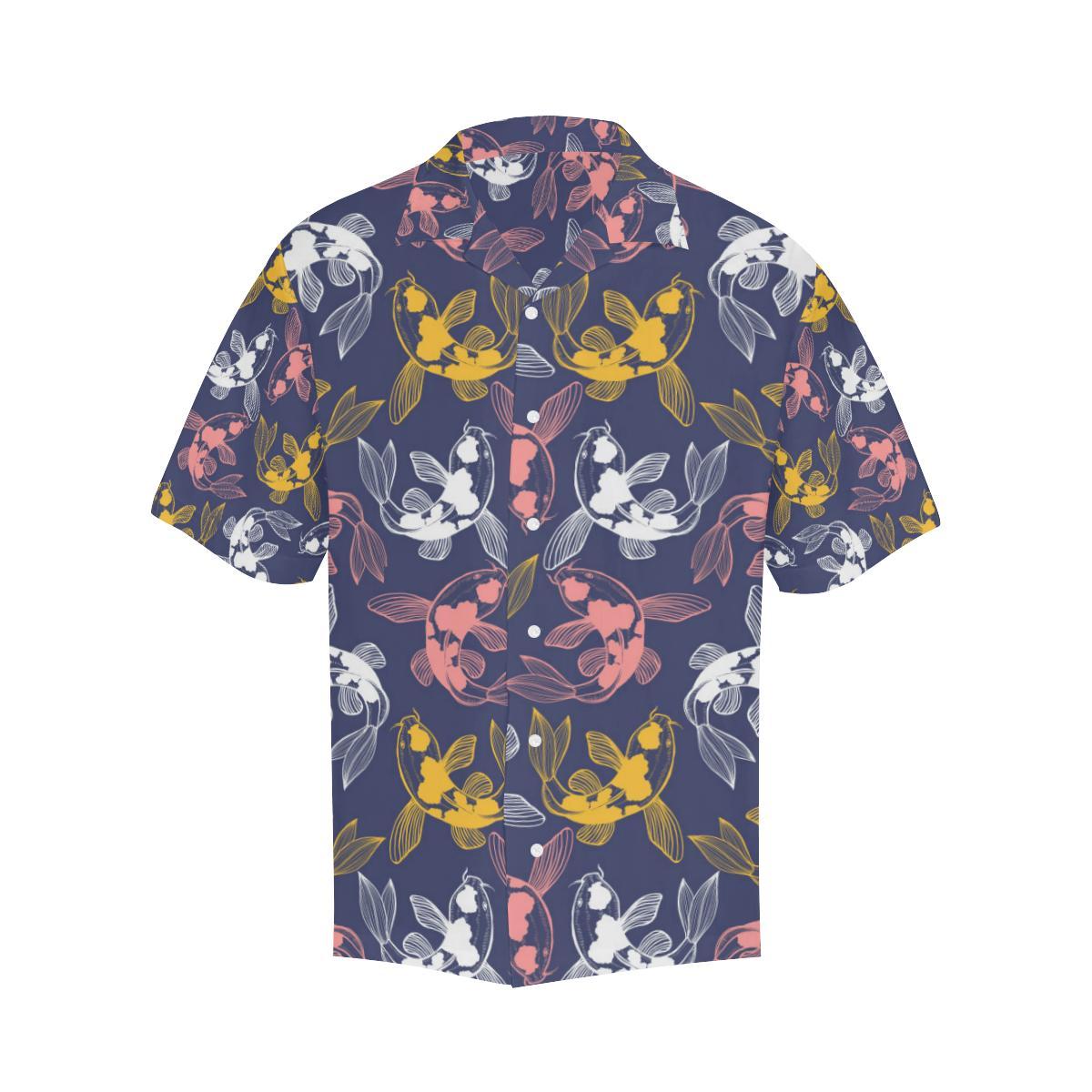 Koi Fish Carp Pattern Mens All Over Print Hawaiian Shirt