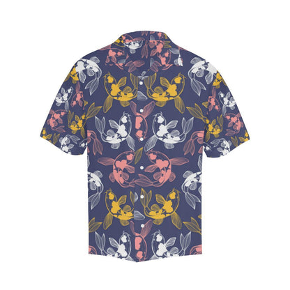 Koi Fish Carp Pattern Mens All Over Print Hawaiian Shirt