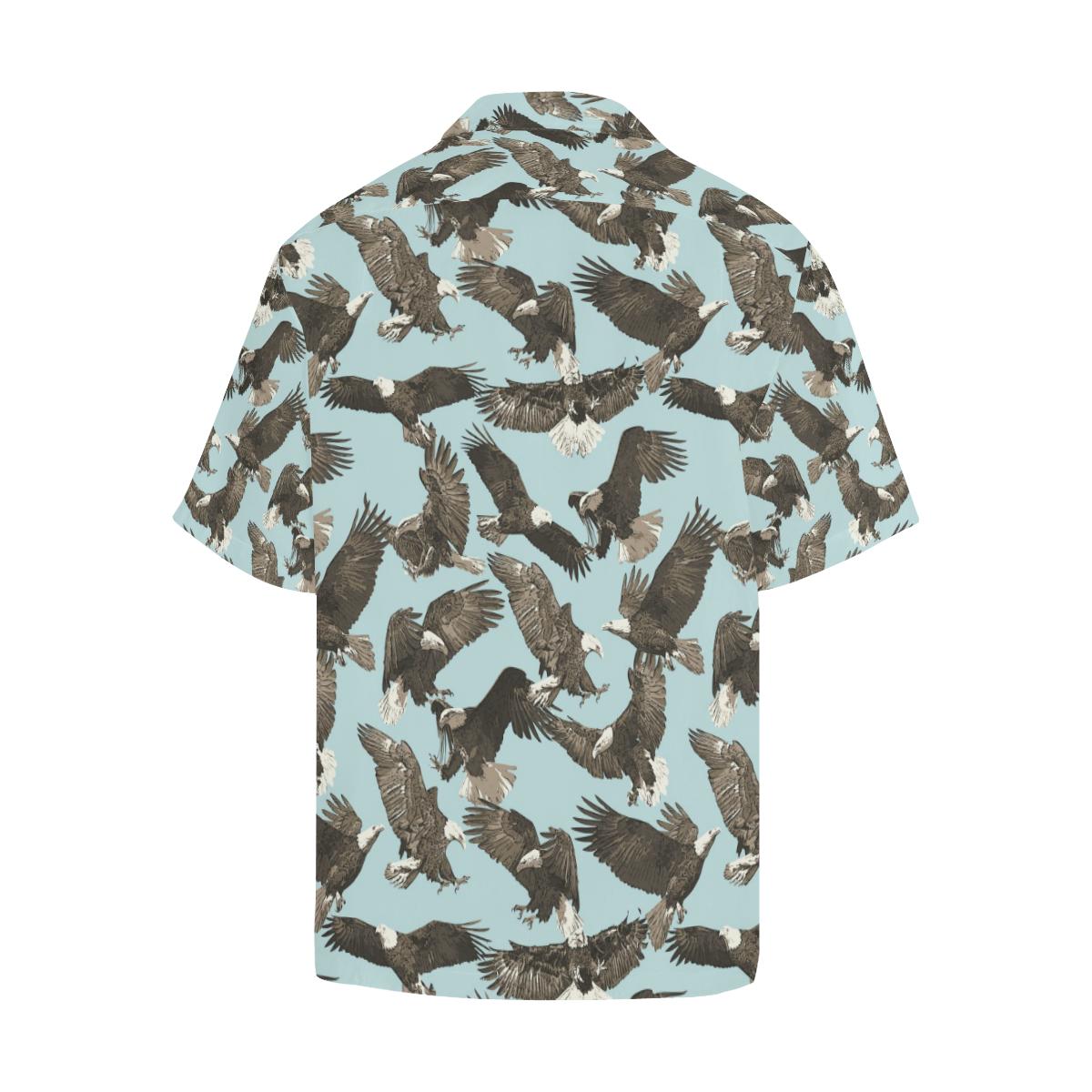 Eagle Pattern Print Design 01 Mens All Over Hawaiian Shirt