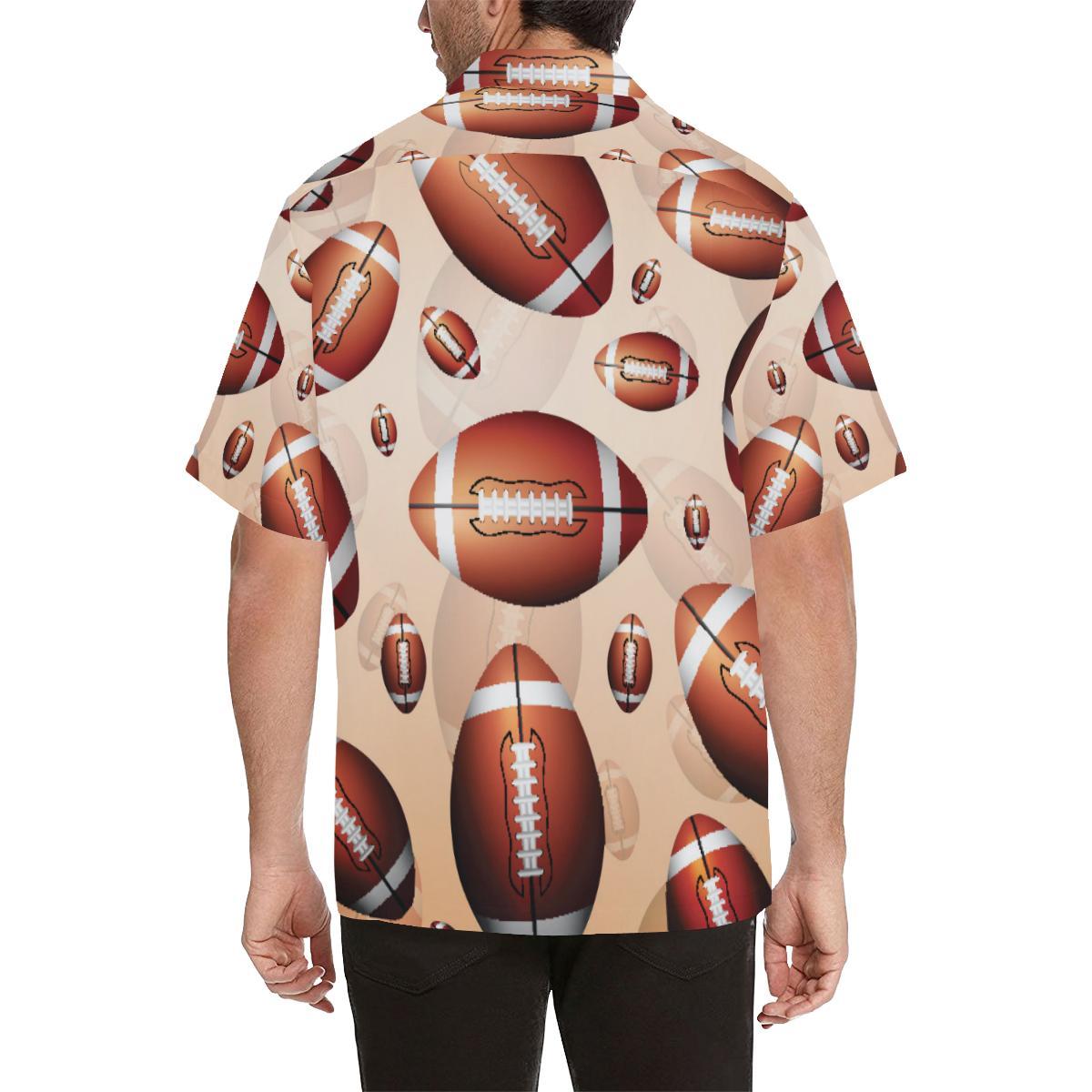 American Football Ball Design Pattern Mens All Over Print Hawaiian Shirt