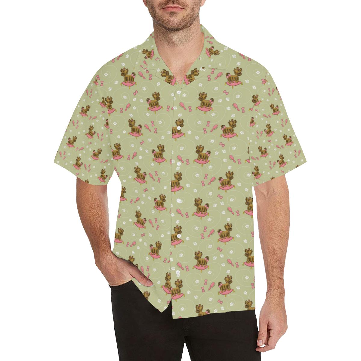 Yorkshire Terrier Pattern Print Design 01 Mens All Over Hawaiian Shirt