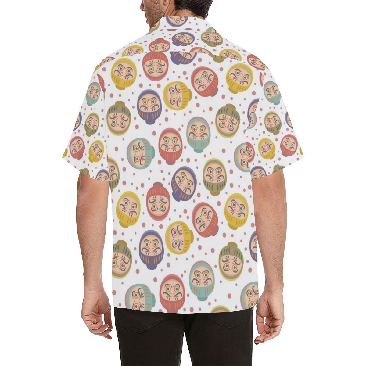 Daruma Dot Pattern Mens All Over Print Hawaiian Shirt