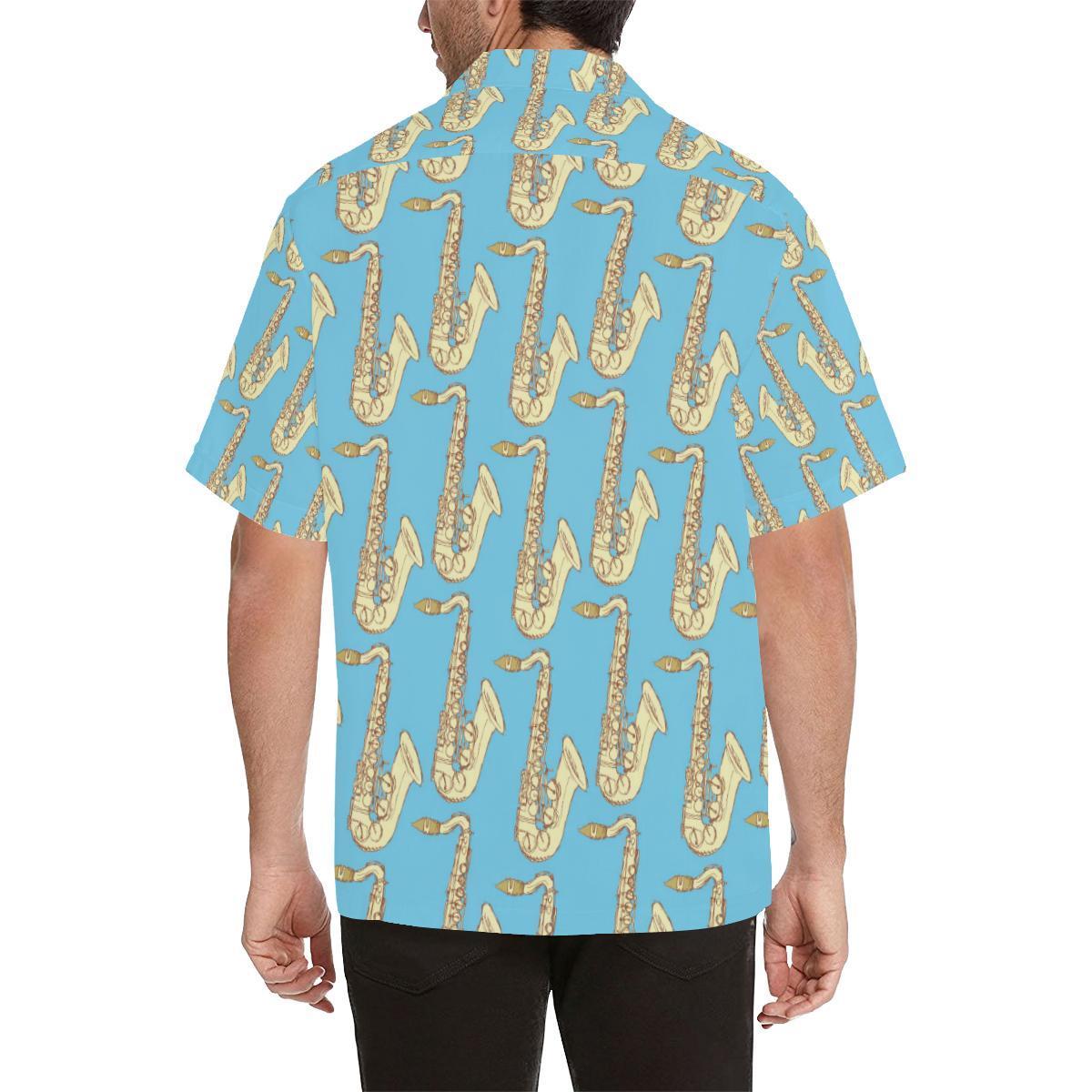 Saxophone Pattern Print Design Hawaiian Shirt
