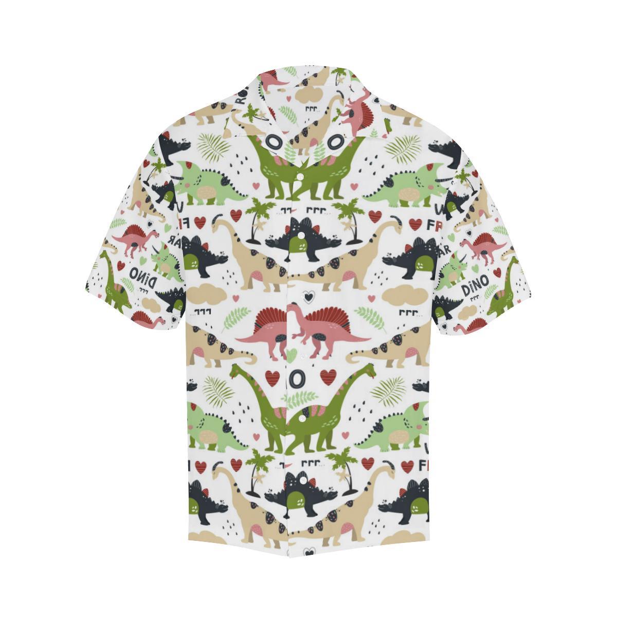 Cute Dinosaurs Pattern Mens All Over Print Hawaiian Shirt