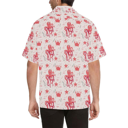 Octopus Crab Starfish Pattern Mens All Over Print Hawaiian Shirt