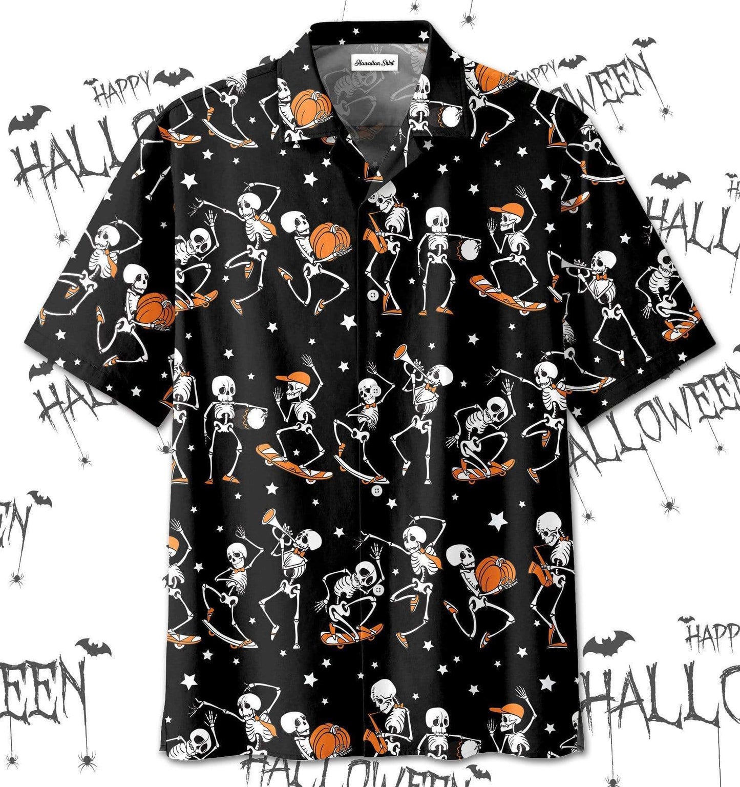 Funny Halloween Dancing Skeleton Hawaiian Aloha Shirts