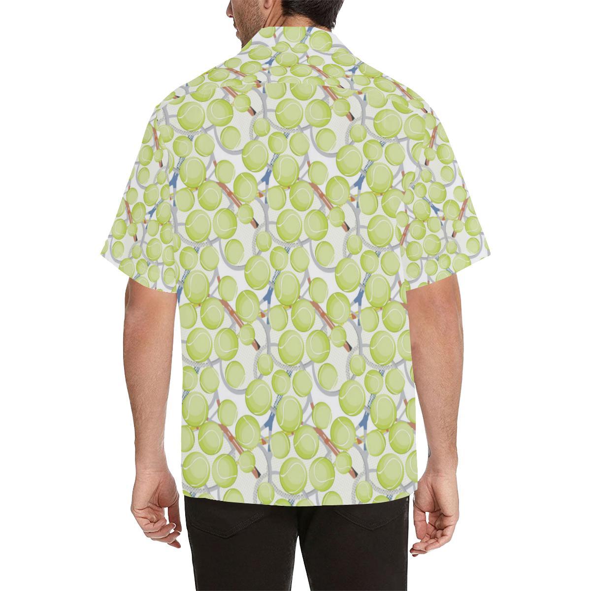 Tennis Pattern Print Design 01 Mens All Over Hawaiian Shirt