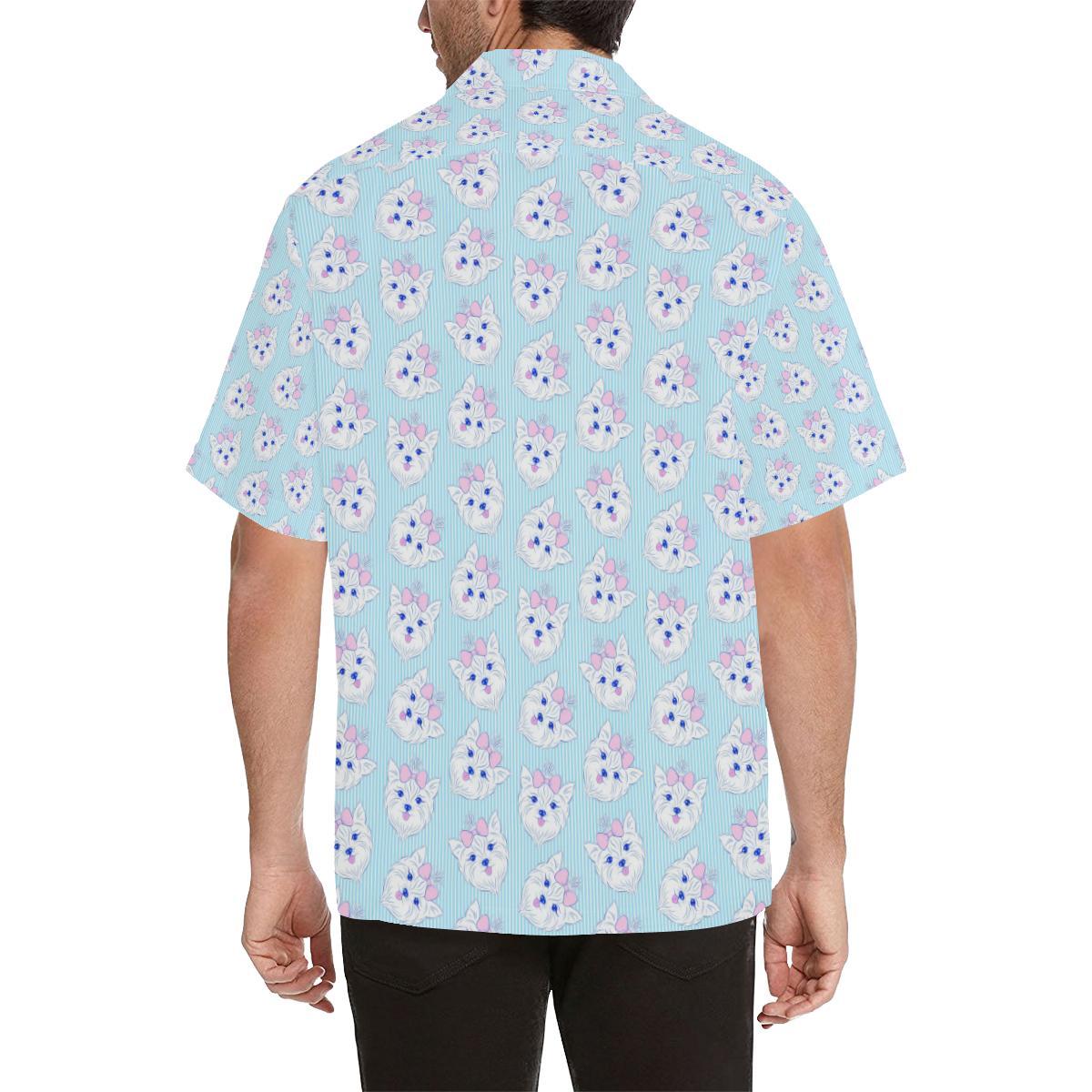 Yorkshire Terrier Pattern Print Design 01 Mens All Over Hawaiian Shirt