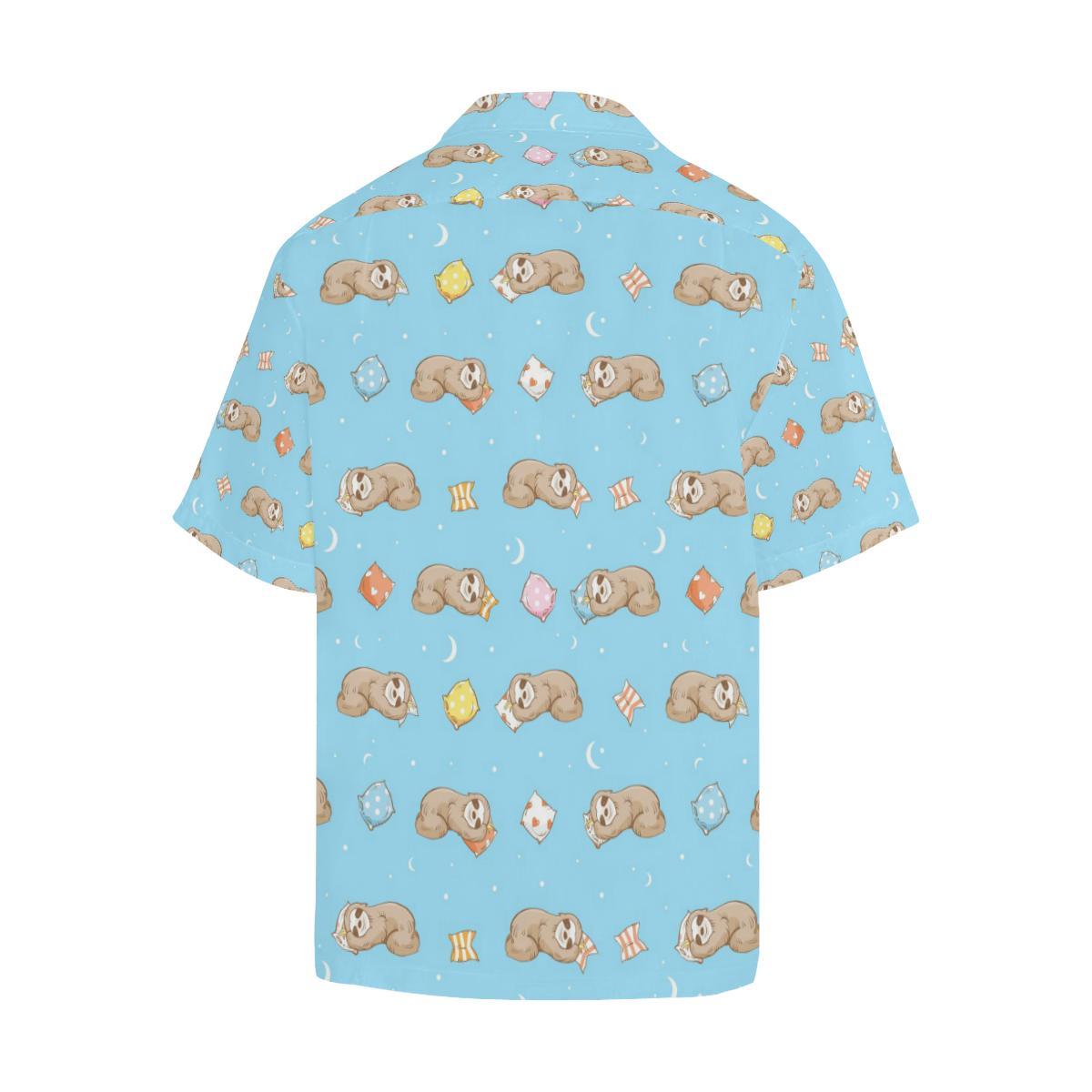 Sleep Sloth Pattern Mens All Over Print Hawaiian Shirt