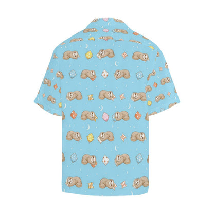 Sleep Sloth Pattern Mens All Over Print Hawaiian Shirt