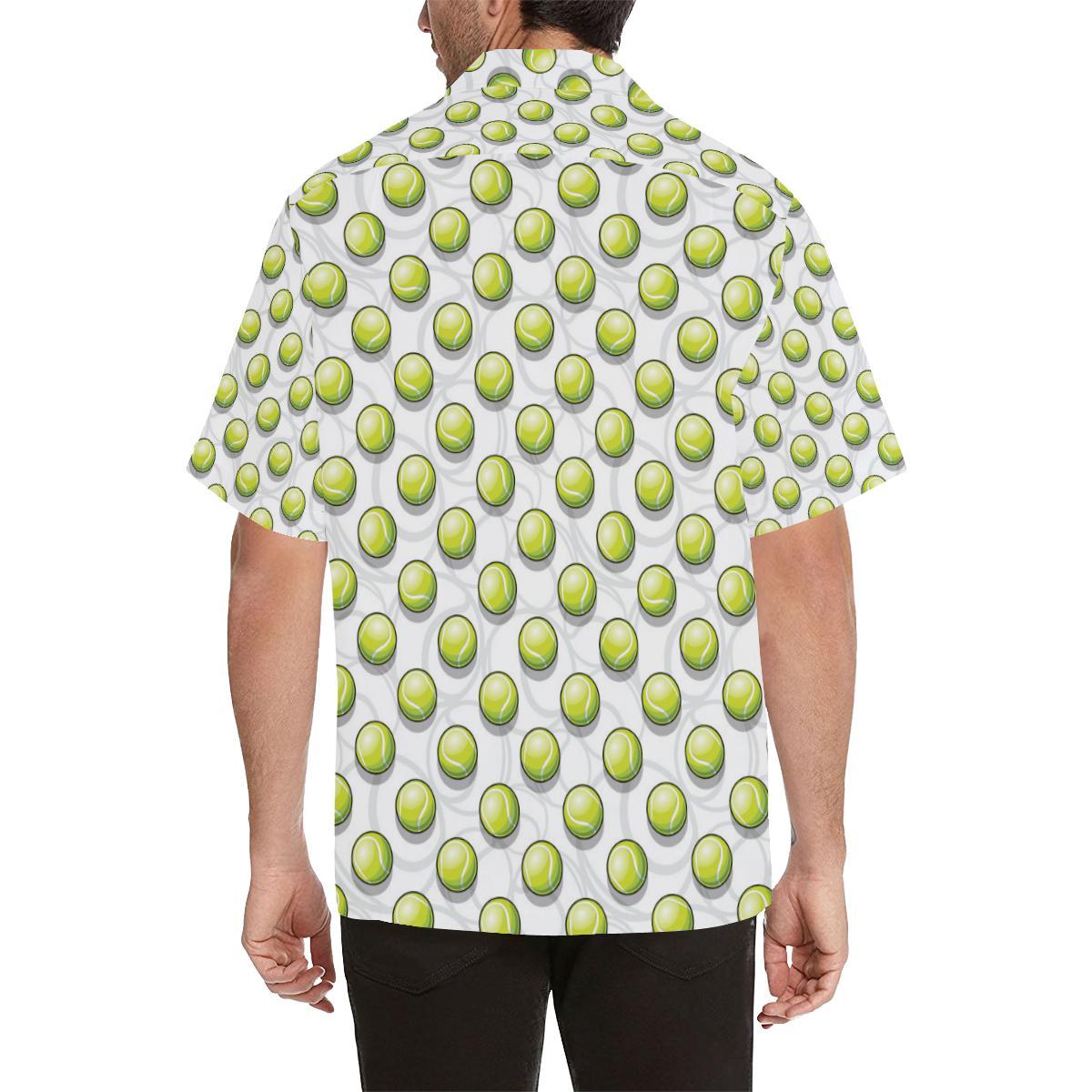 Tennis Pattern Print Design 05 Mens All Over Hawaiian Shirt