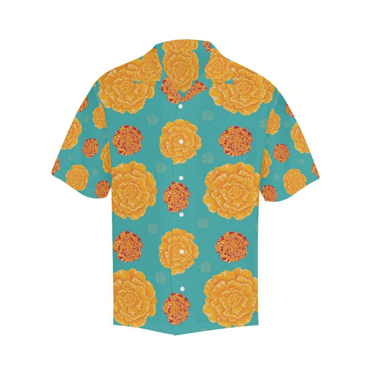 Marigold Pattern Print Design Hawaiian Shirt