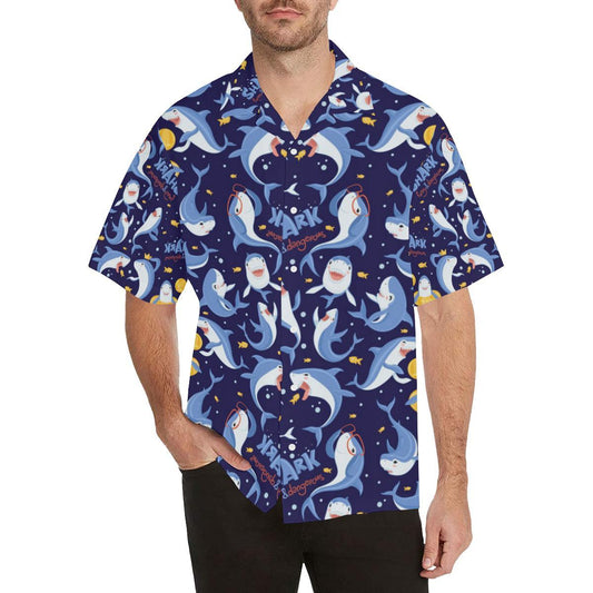 Shark Funny Pattern Mens All Over Print Hawaiian Shirt