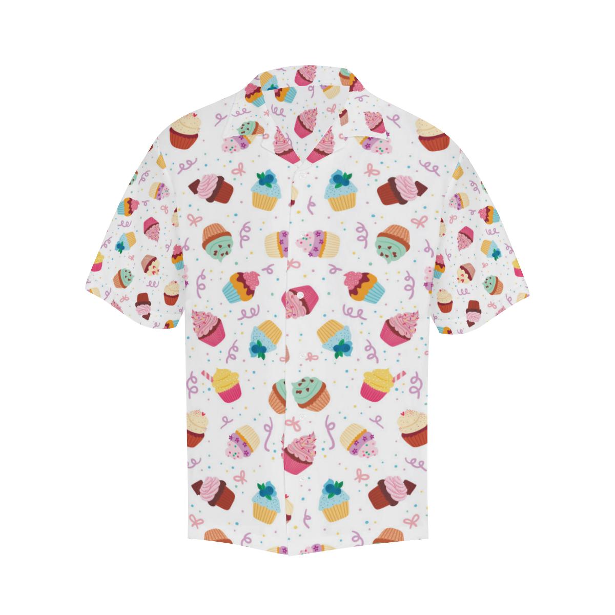 Cake Cupcake Design Pattern Mens All Over Print Hawaiian Shirt