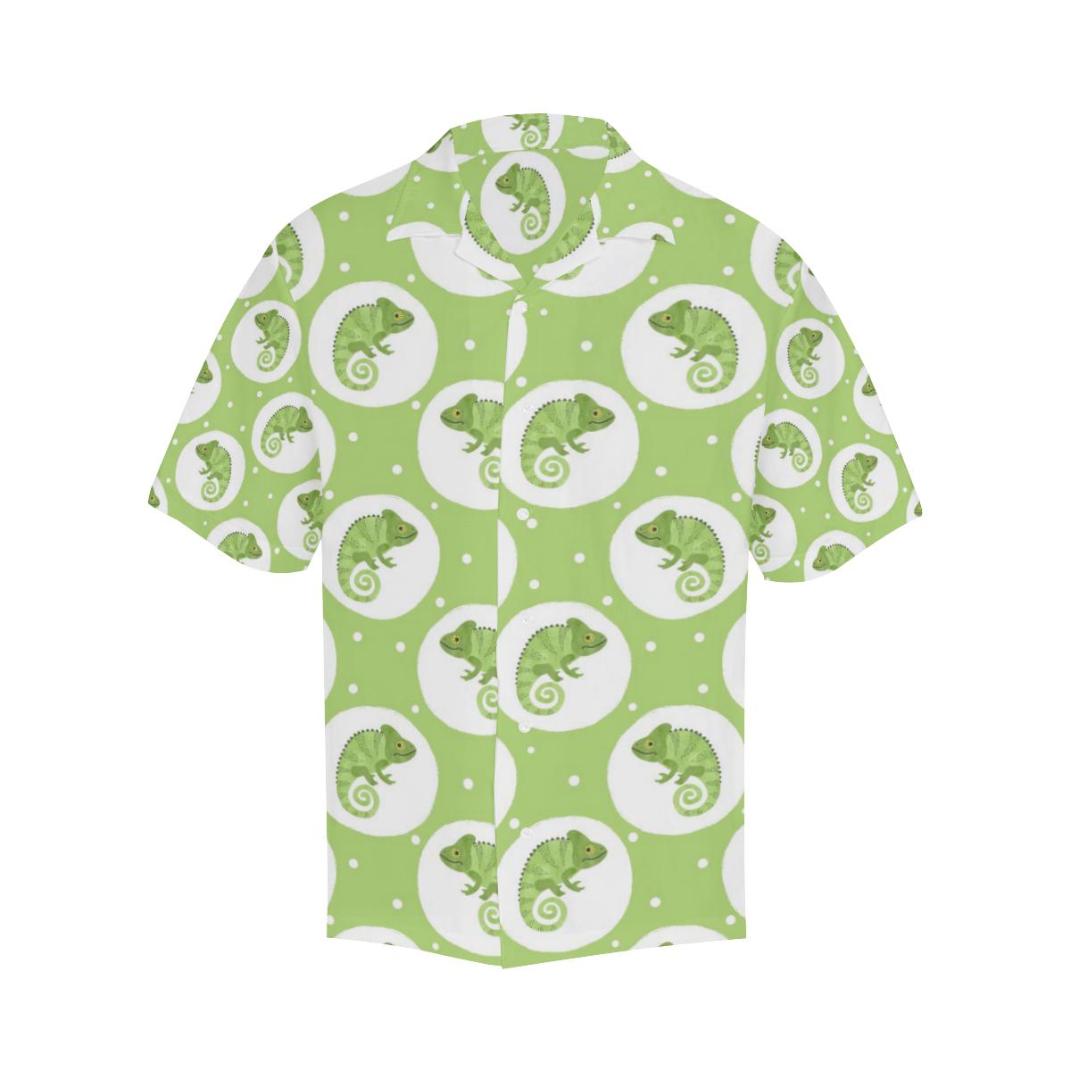 Chameleon Lizard Circle Pattern Mens All Over Print Hawaiian Shirt