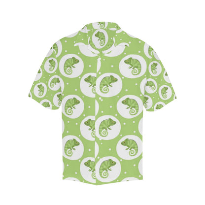 Chameleon Lizard Circle Pattern Mens All Over Print Hawaiian Shirt
