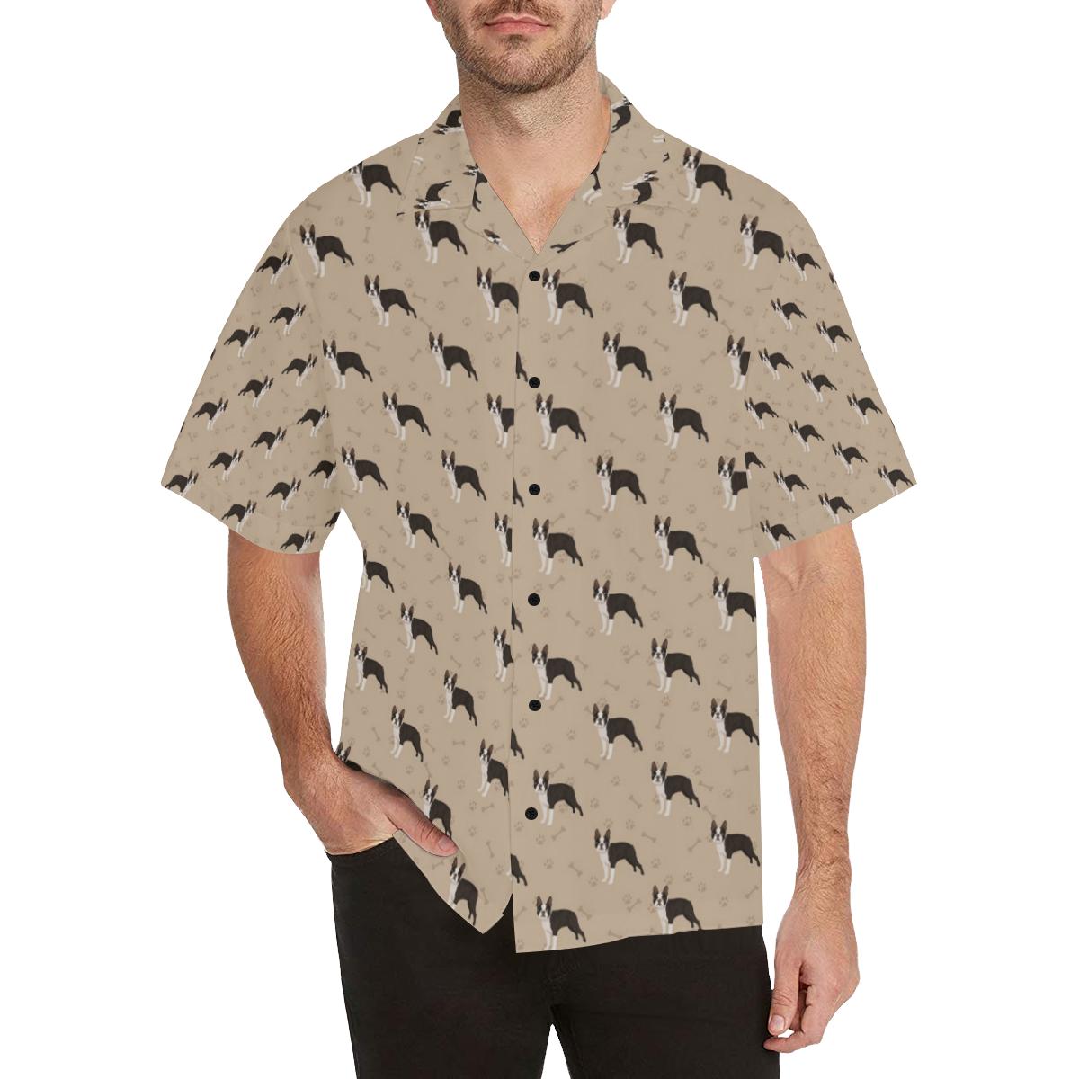 Boston Terrier Pattern Print Design Hawaiian Shirt