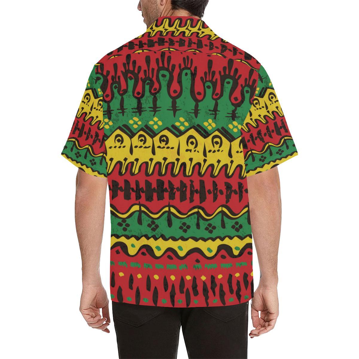 Rasta Pattern Print Design A Hawaiian Shirt