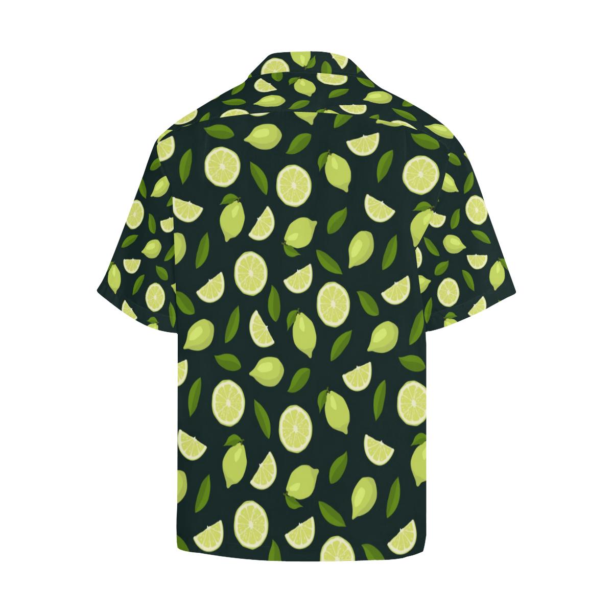Lime Leaves Pattern Mens All Over Print Hawaiian Shirt