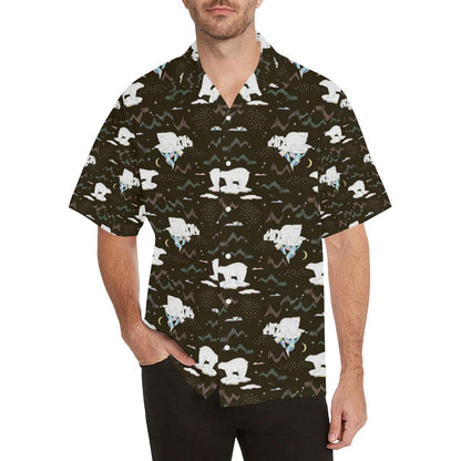 Polar Bear Pattern Background Mens All Over Print Hawaiian Shirt