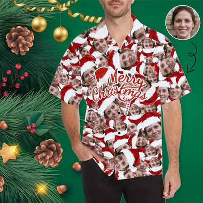 Custom Face Christmas For You Men's All Over Print Hawaiian Shirt