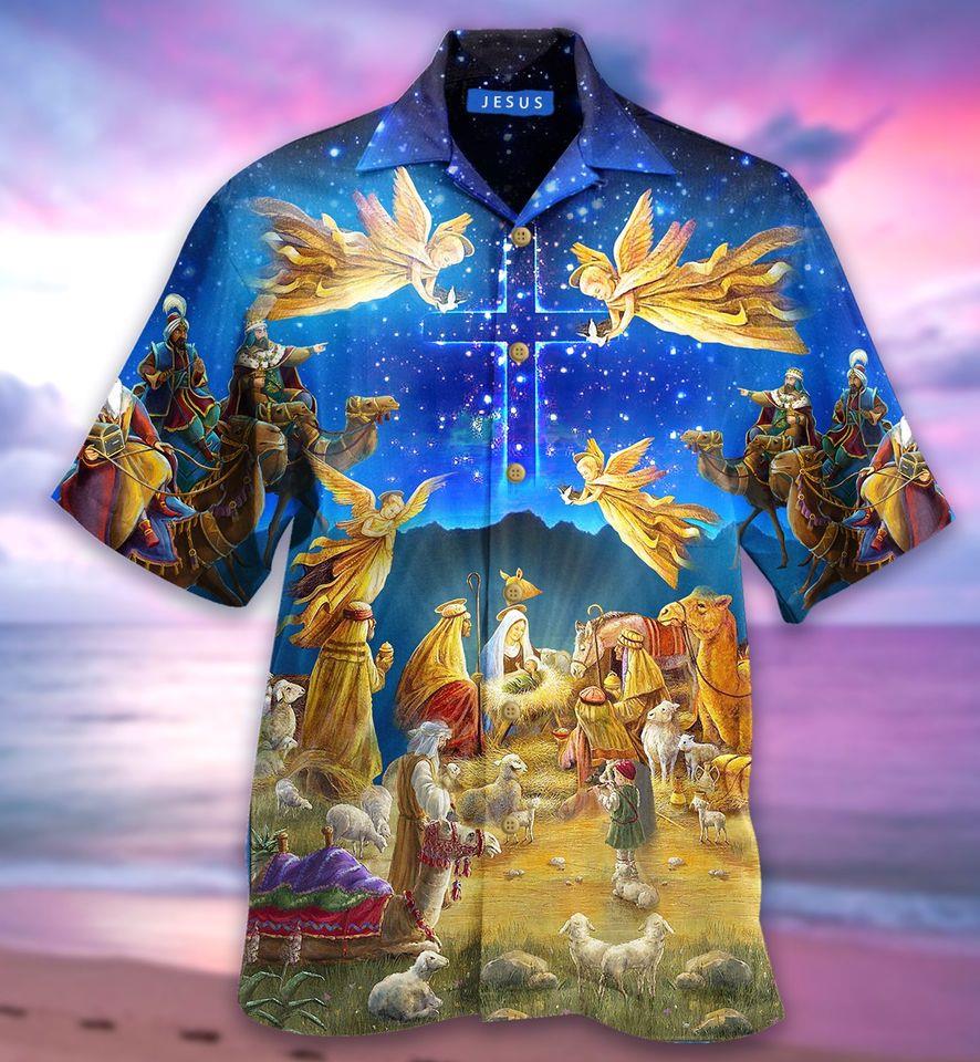 Amazing Jesus Was Born Unisex Hawaiian Shirt | For Men & Women | Adult | HW2554