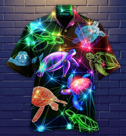 Glowing Turtle Hawaiian Shirt