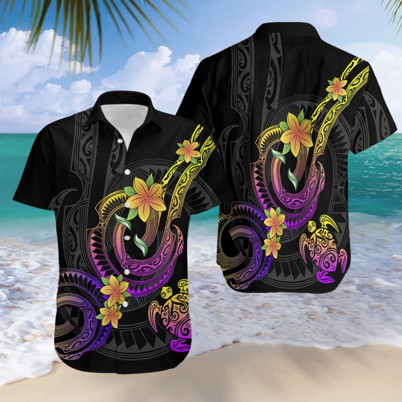 Amazing Polynesian Frangipani Flower Hawaiian Shirt | For Men & Women | Adult | HW5430