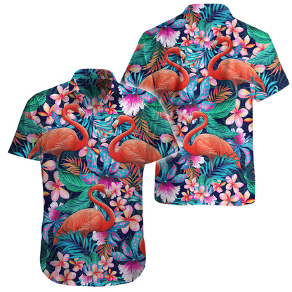 Flamingo Hawaii Shirt Unique Beach Hawaiian