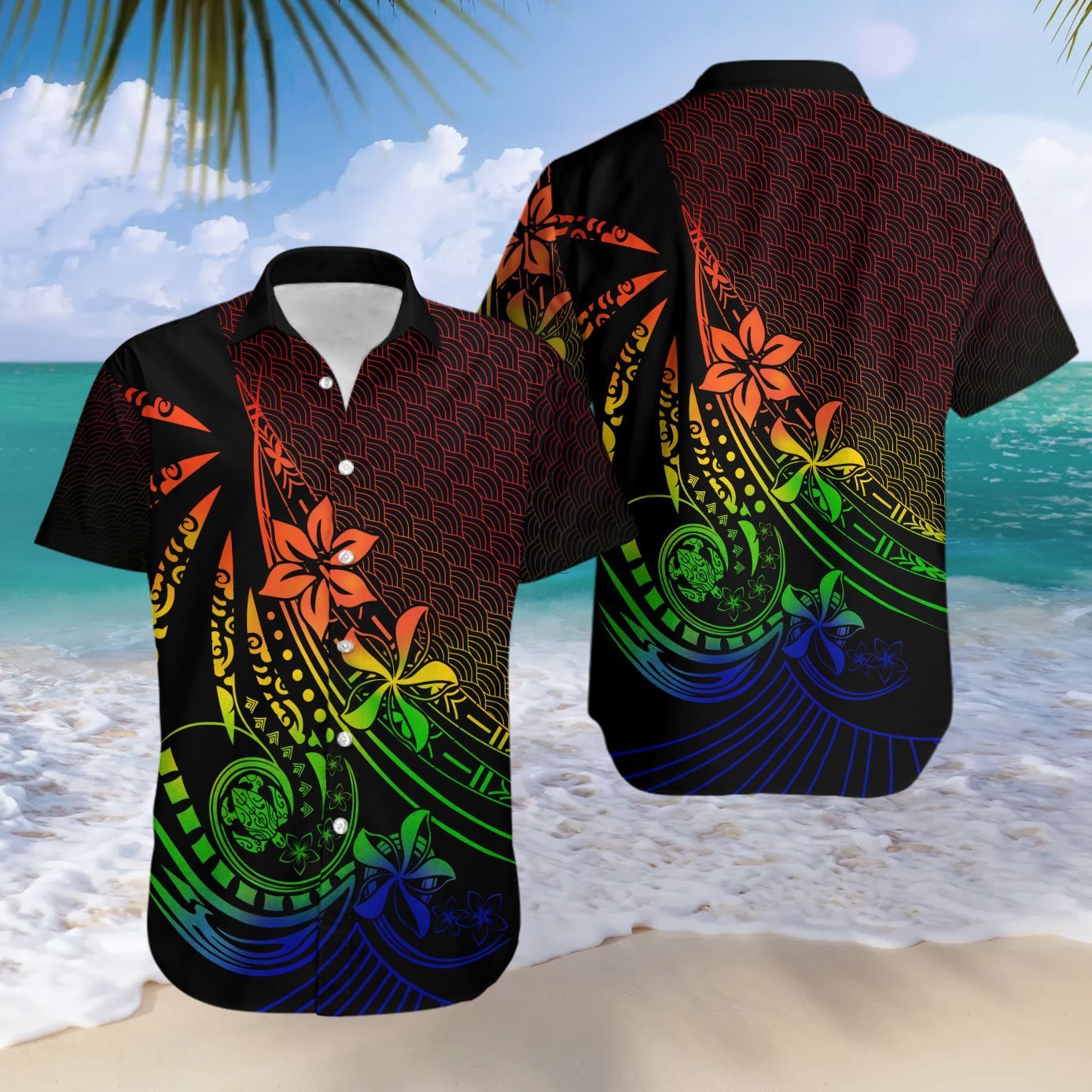 Amazing Polynesian Frangipani And Tattoo Hawaii Shirt Hawaiian